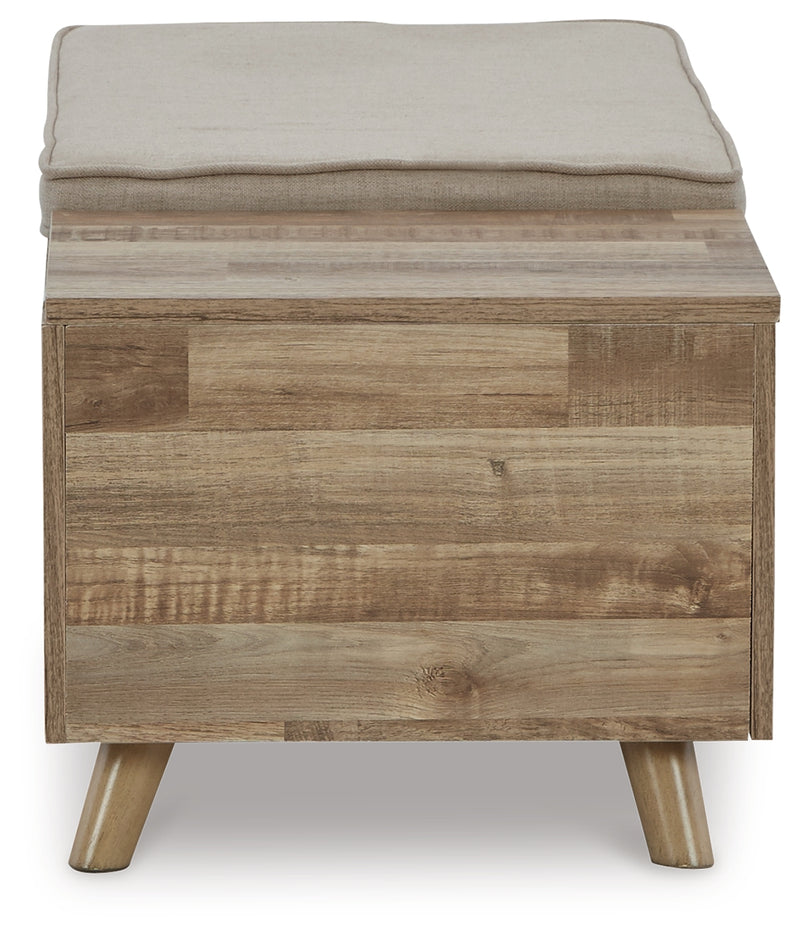 Gerdanet Beige Brown Storage Bench