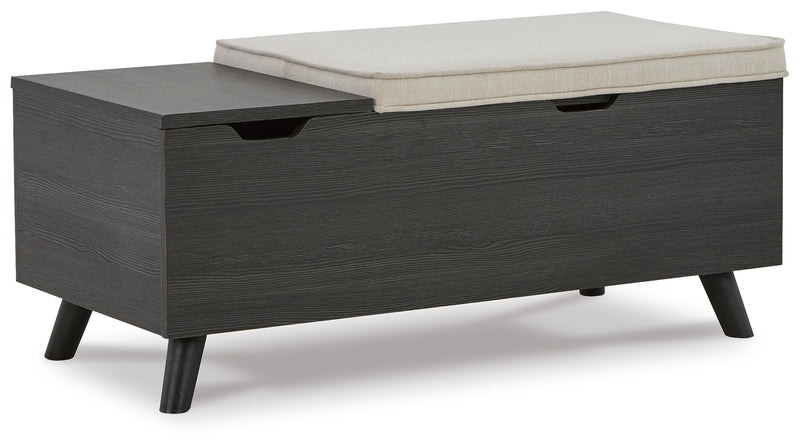 Yarlow Linen Gray Storage Bench