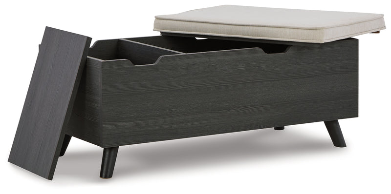 Yarlow Linen Gray Storage Bench