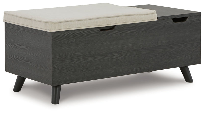 Yarlow Linen Gray Storage Bench