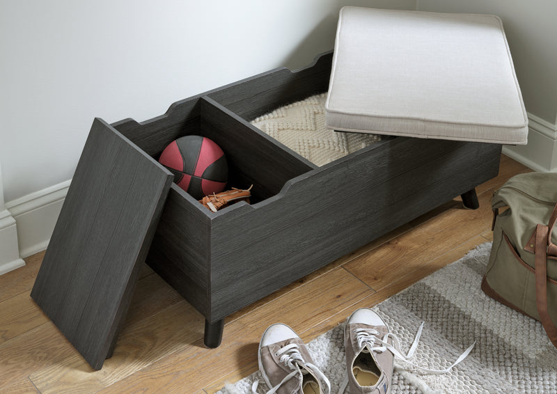 Yarlow Linen Gray Storage Bench