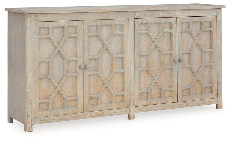 Caitrich Distressed Blue Accent Cabinet