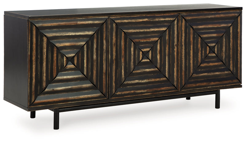 Fair Ridge Distressed Black Accent Cabinet