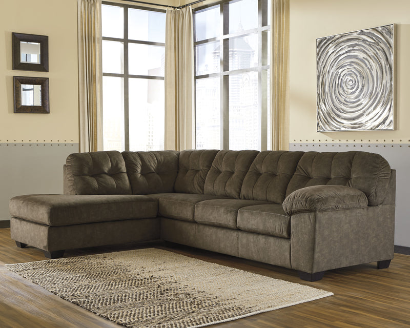 Accrington Earth Microfiber 2-Piece Sectional With Chaise