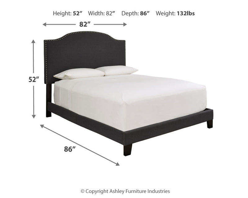 Adelloni Charcoal King Upholstered Bed