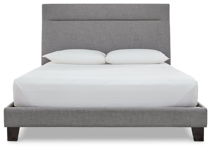 Adelloni Gray Queen Upholstered Bed