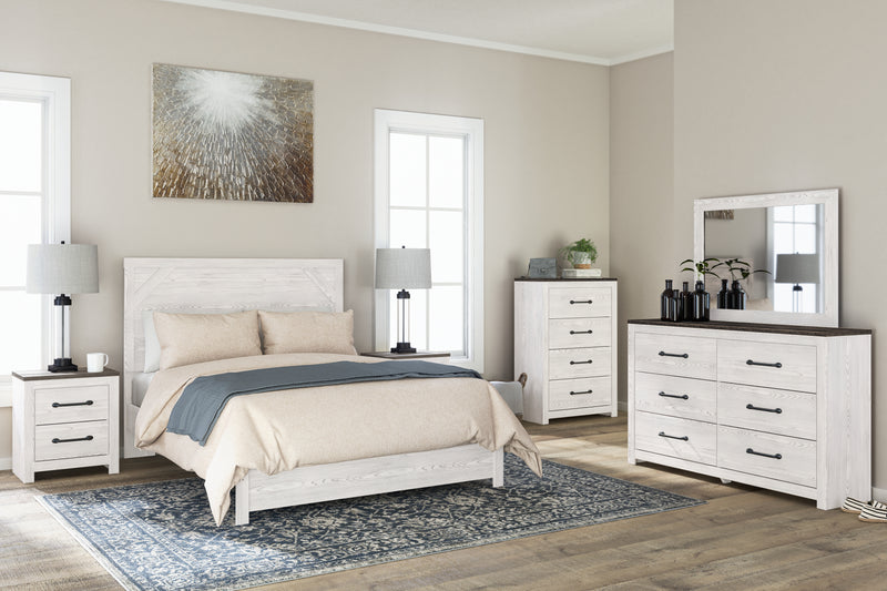 Gerridan White Gray Queen Panel Bed