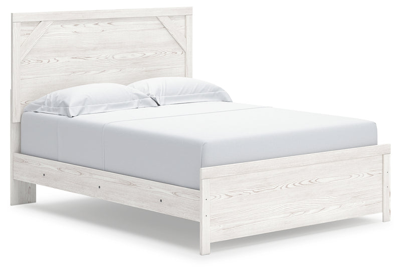 Gerridan White Gray Queen Panel Bed