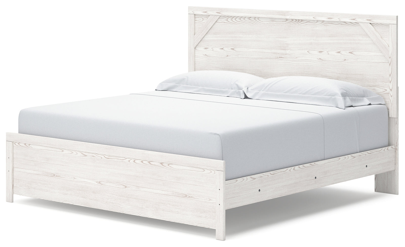 Gerridan White Gray King Panel Bed