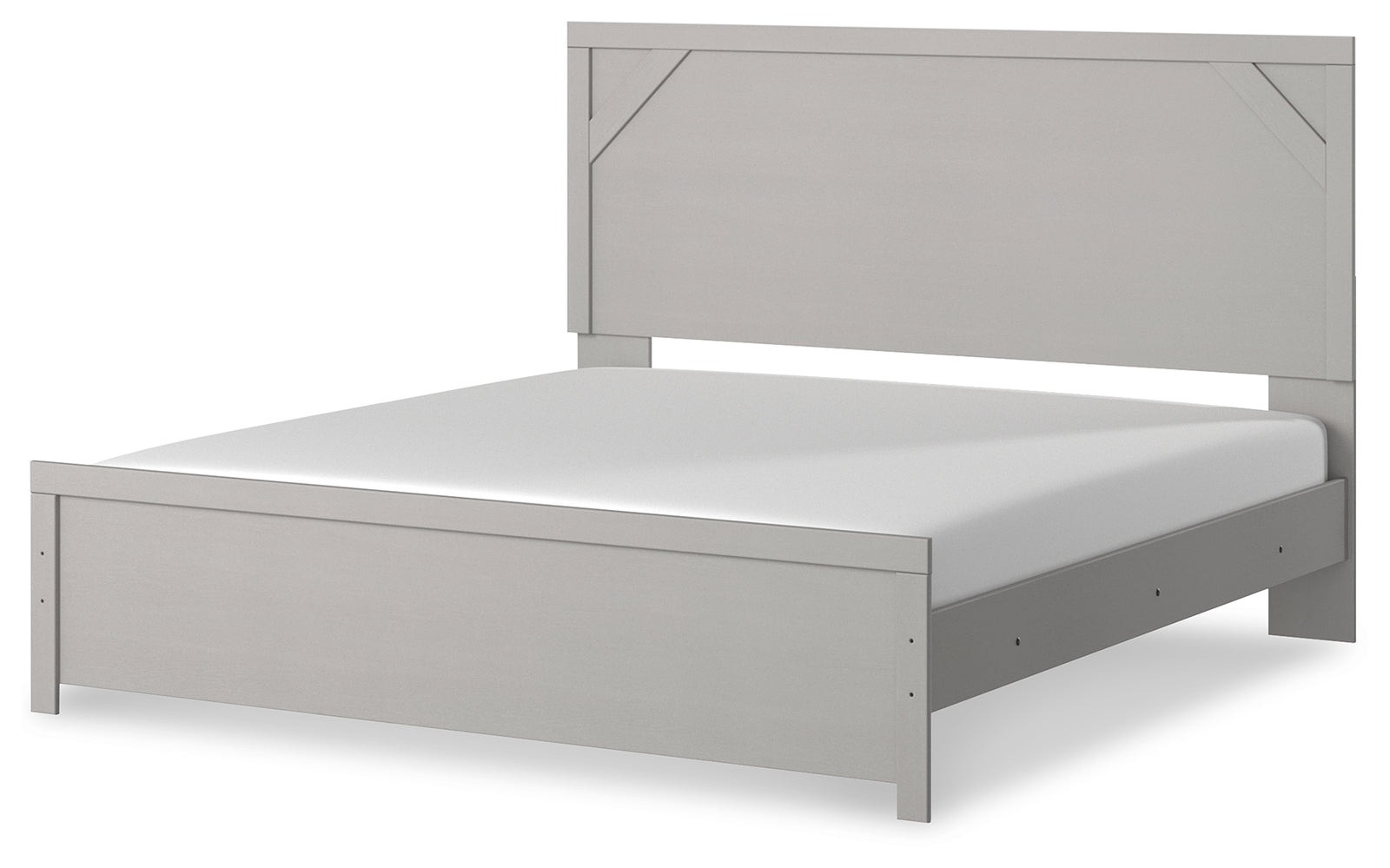 Cottonburg Light Gray White King Panel Bed