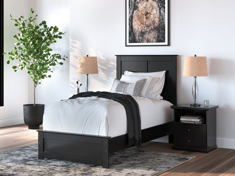 Maribel Black Twin Panel Bed