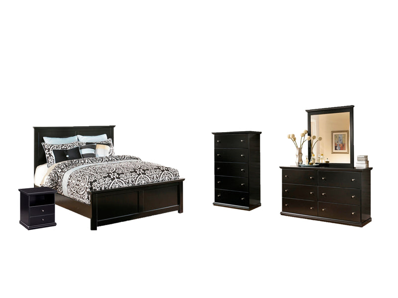 Maribel Black Panel Bedroom Set