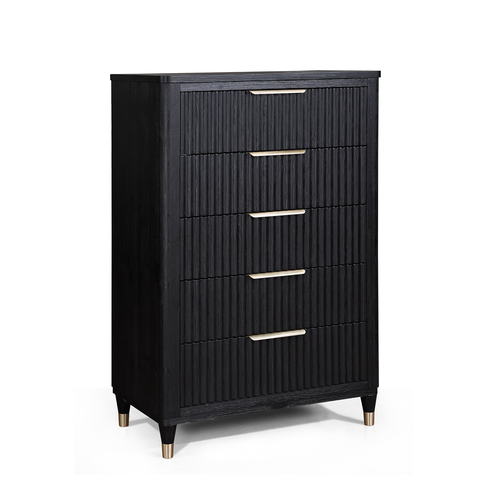 Kara Gray White 5 Drawers Chest