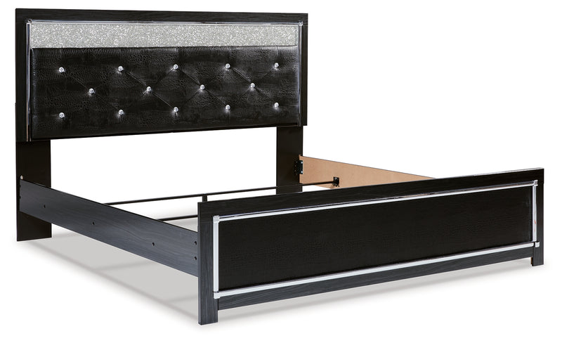 Kaydell Black King Upholstered Panel Bed