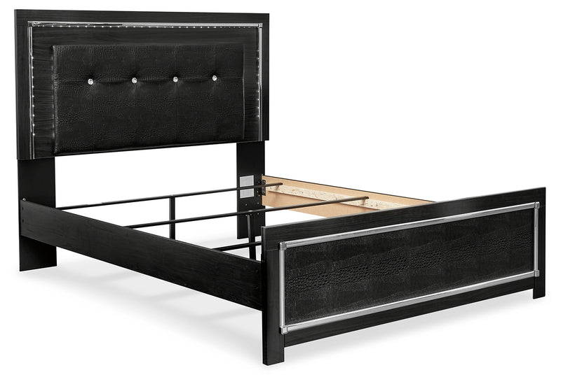 Kaydell Black Queen Upholstered Panel Bed