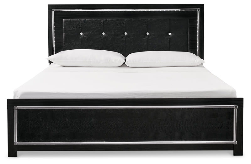 Kaydell Black King Upholstered Panel Bed B1420B13