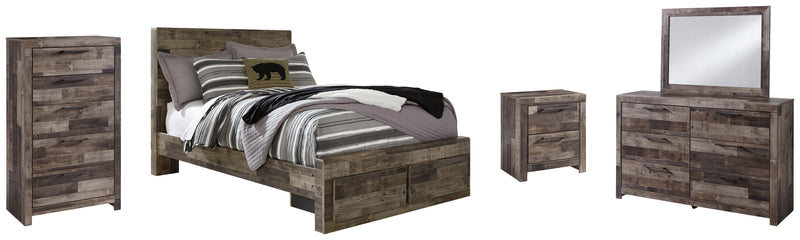 Derekson Multi Gray Panel 2 Storage Bedroom Set