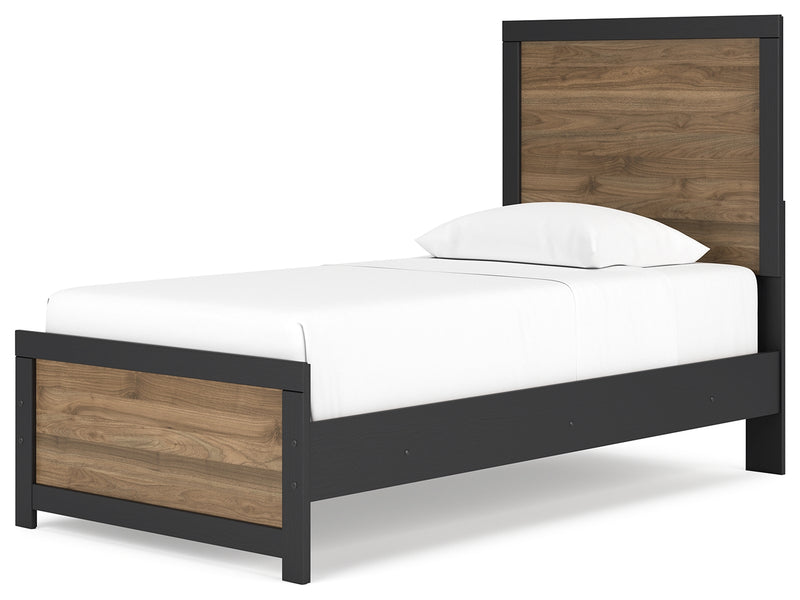 Vertani Black Twin Panel Bed