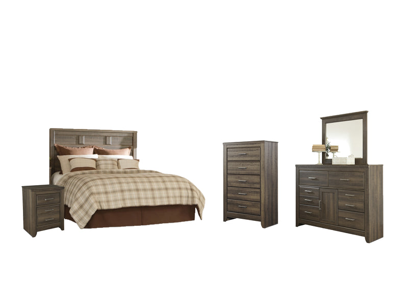 Juararo Dark Brown Panel Headboard Bedroom Set