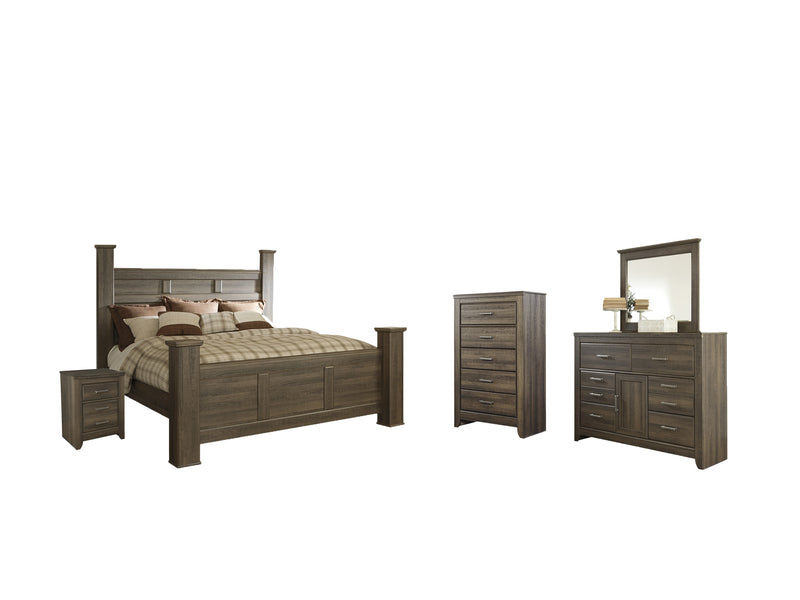 Juararo Dark Brown Poster Bedroom Set