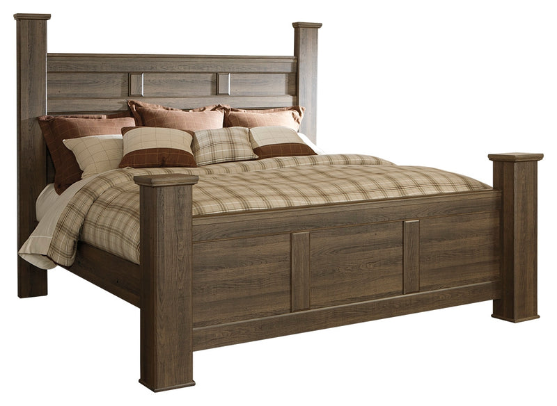 Juararo Dark Brown Poster Bedroom Set