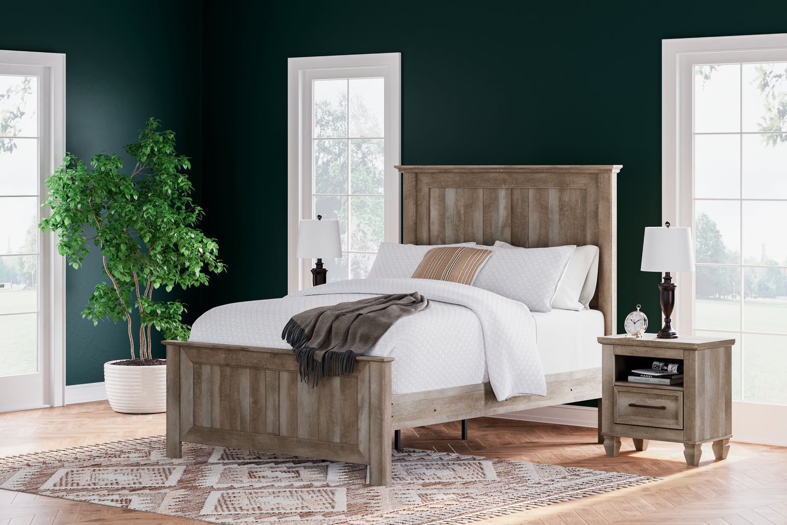 Yarbeck Sand Queen Panel Bed