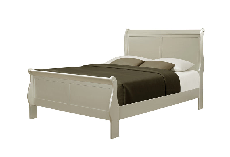 Louis Philip Champagne Classic And Modern Wood Twin Sleigh Bed