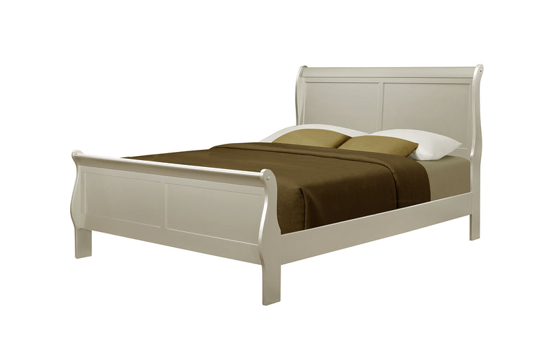Louis Philip Champagne Classic And Modern Wood Full Sleigh Bed