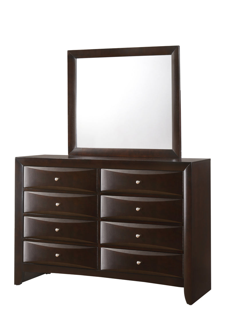 Emily Dresser Dark Cherry, Sleek And Modern Wood, 8 Drawers