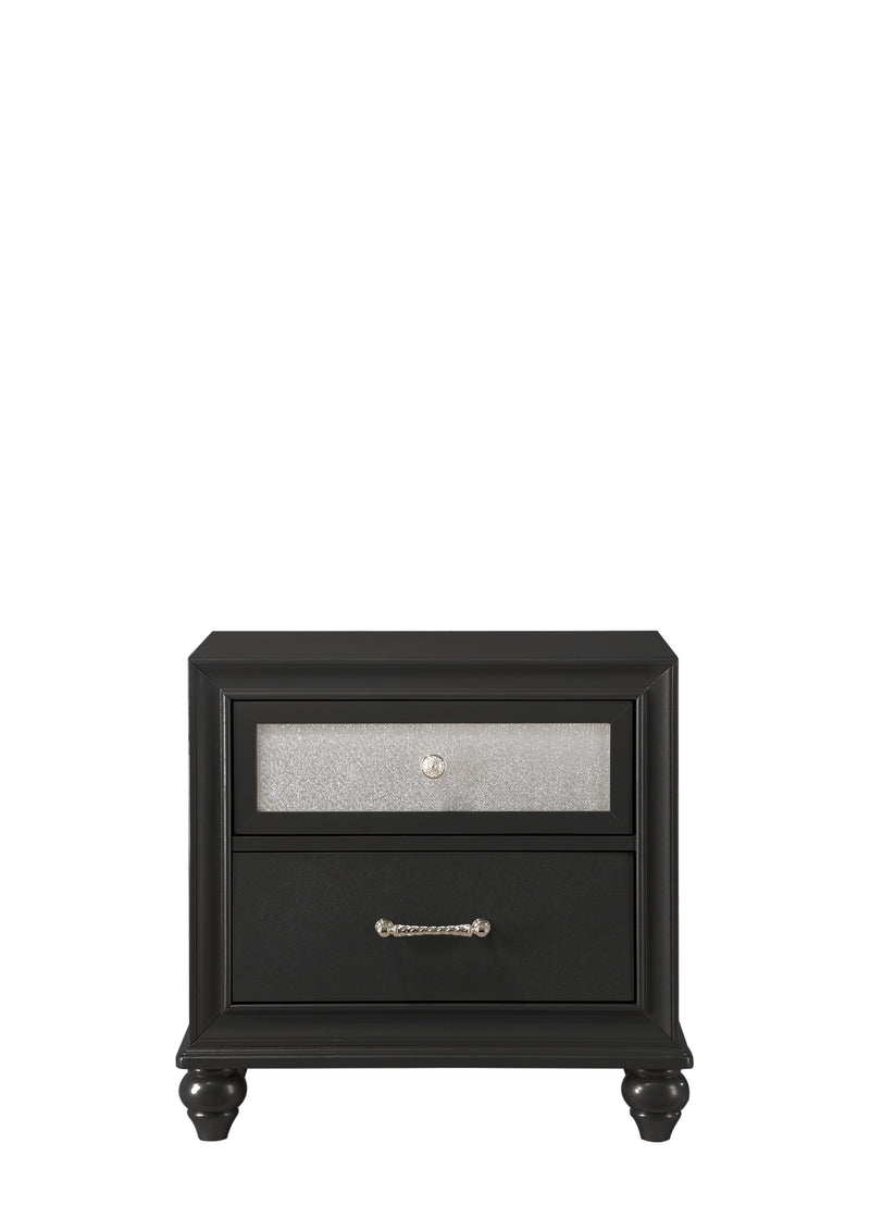 Lila Black Modern Contemporary Solid Wood Velvet Upholstered Tufted Bedroom Set