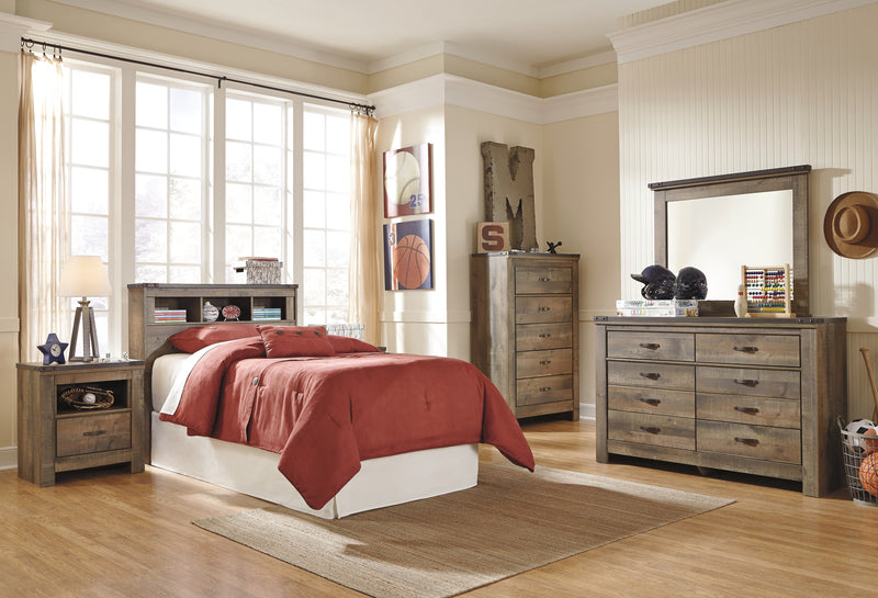 Trinell Brown Bookcase Headboard Bedroom Set