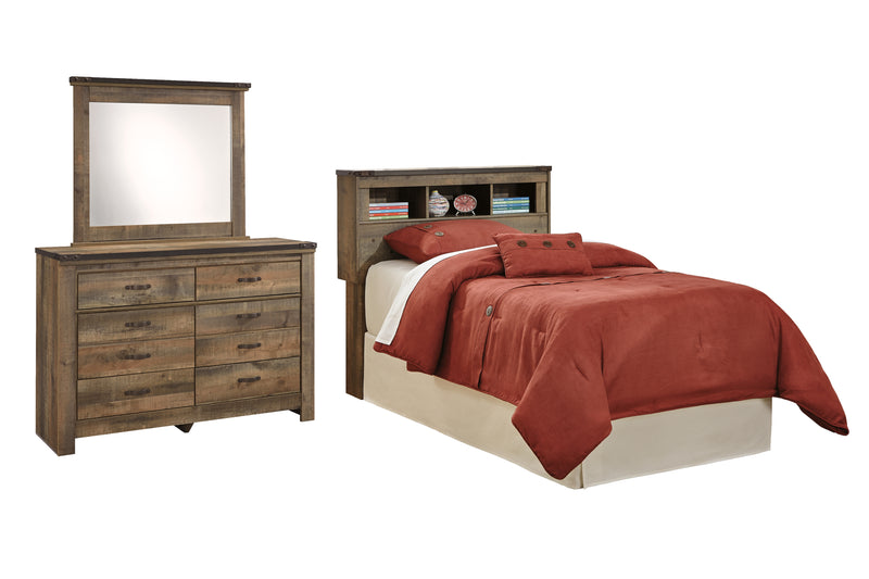 Trinell Brown Bookcase Headboard Bedroom Set