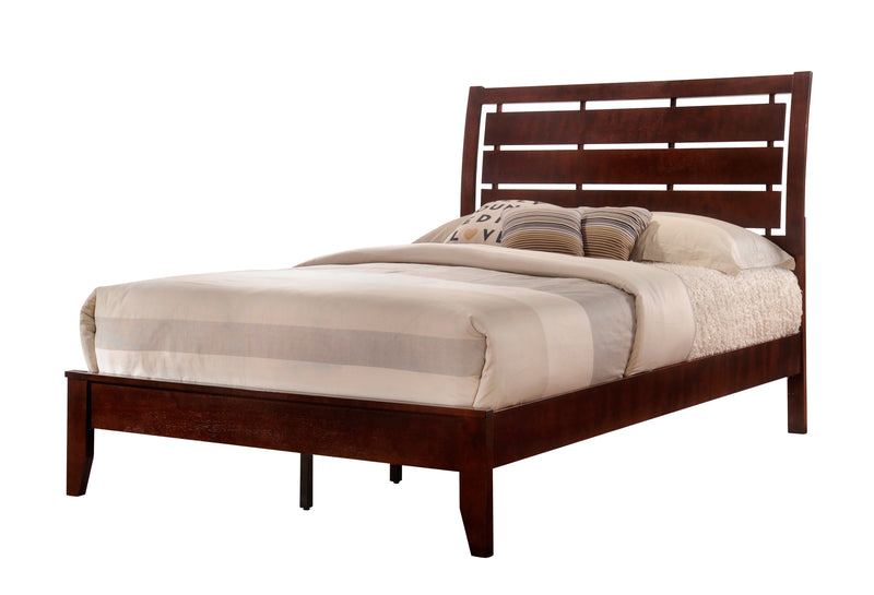 Evan Cherry Modern Contemporary Wood And Wood Veneer King Panel Bed