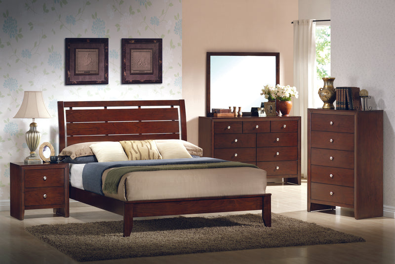 Evan Cherry Modern Contemporary Wood And Wood Veneer King Panel Bed