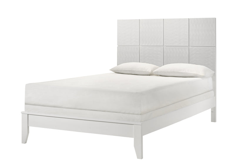 Denker-evan White Modern Contemporary Solid Wood King Bed