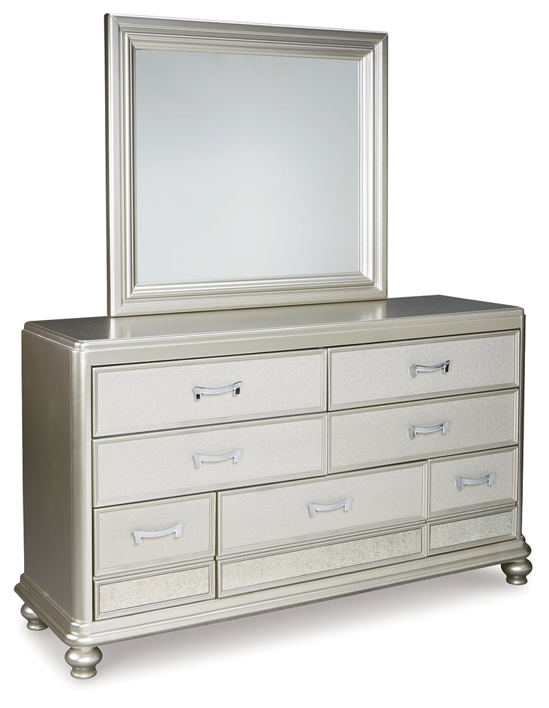 Coralayne Silver Dresser And Mirror