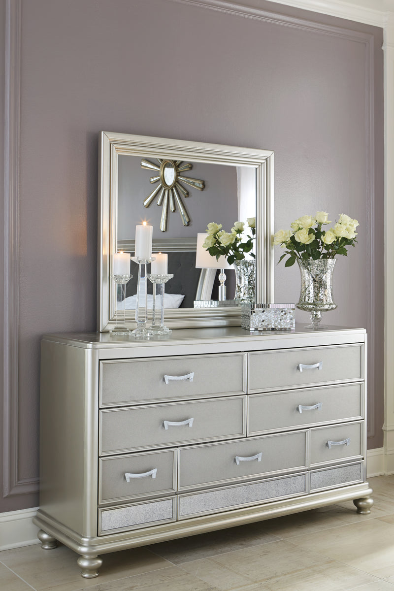 Coralayne Silver Dresser And Mirror