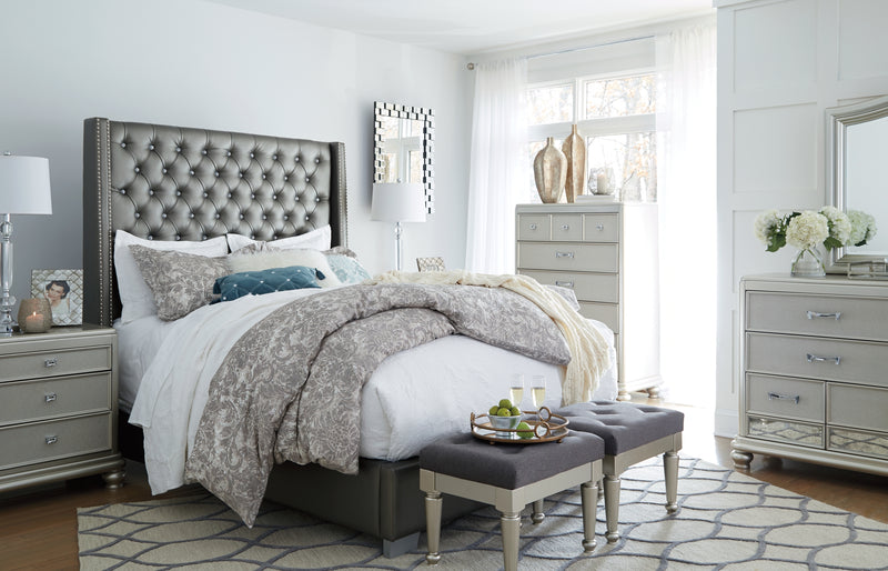 Coralayne Gray Queen Upholstered Bed