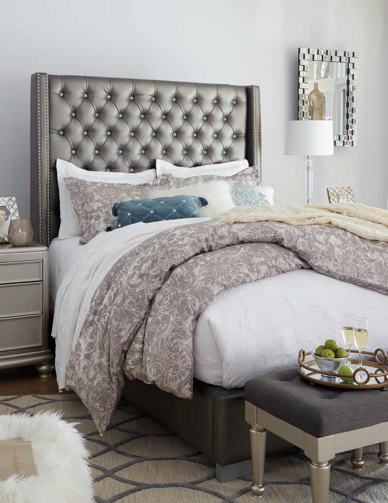 Coralayne Gray King Upholstered Bed