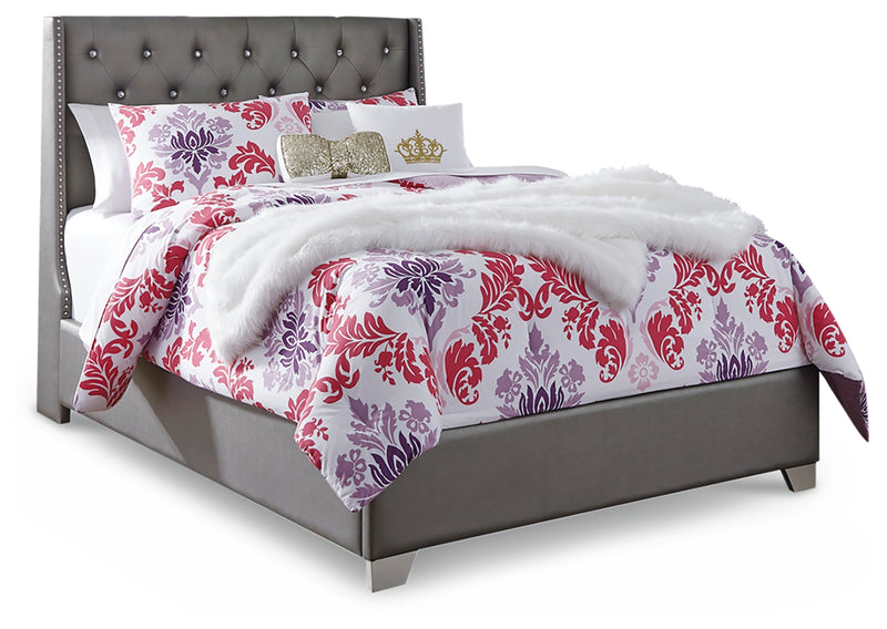 Coralayne Gray Full Upholstered Bed