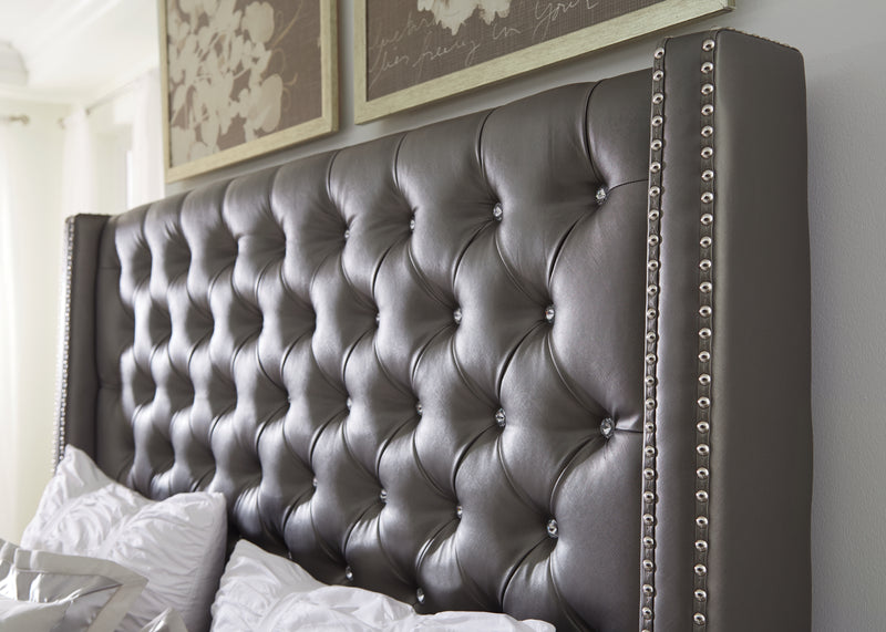 Coralayne Gray King Upholstered Bed