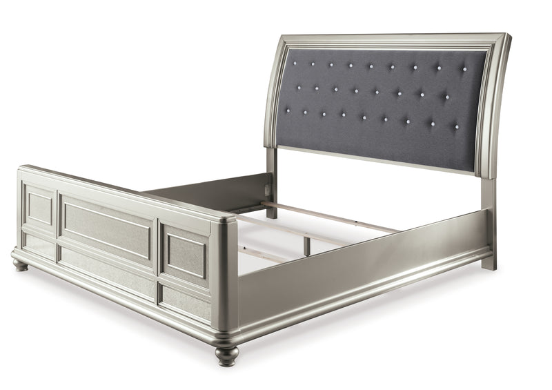 Coralayne Silver King Sleigh Bed