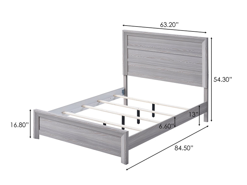 Adelaide Drift Wood Modern Contemporary Solid Wood And Veneers Queen Bed