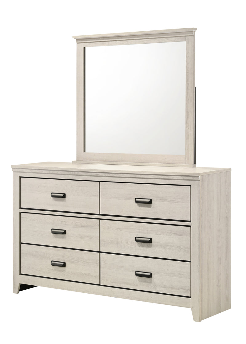 Carter White Modern Contemporary Solid Wood And Veneers 5-Drawers Chest