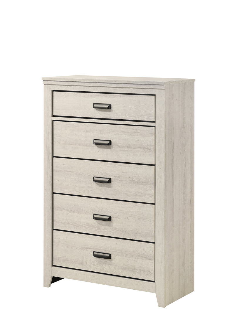 Carter White Modern Contemporary Solid Wood And Veneers 6-Drawers Dresser