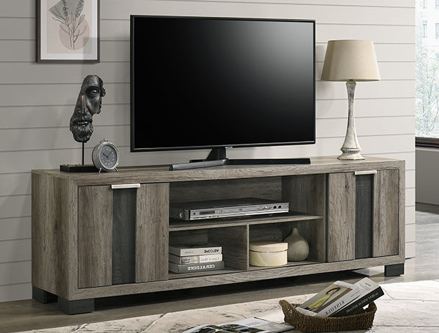 Rangley Gray Modern Contemporary Solid Wood And Veneers Storage Tv Stand