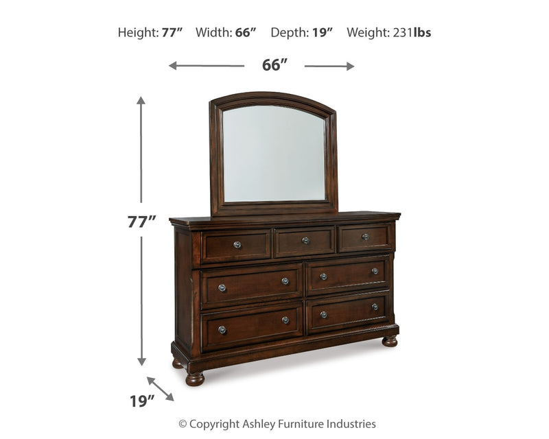 Porter Rustic Brown Sleigh Bedroom Set