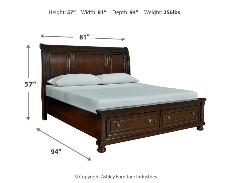 Porter Rustic Brown Sleigh Bedroom Set