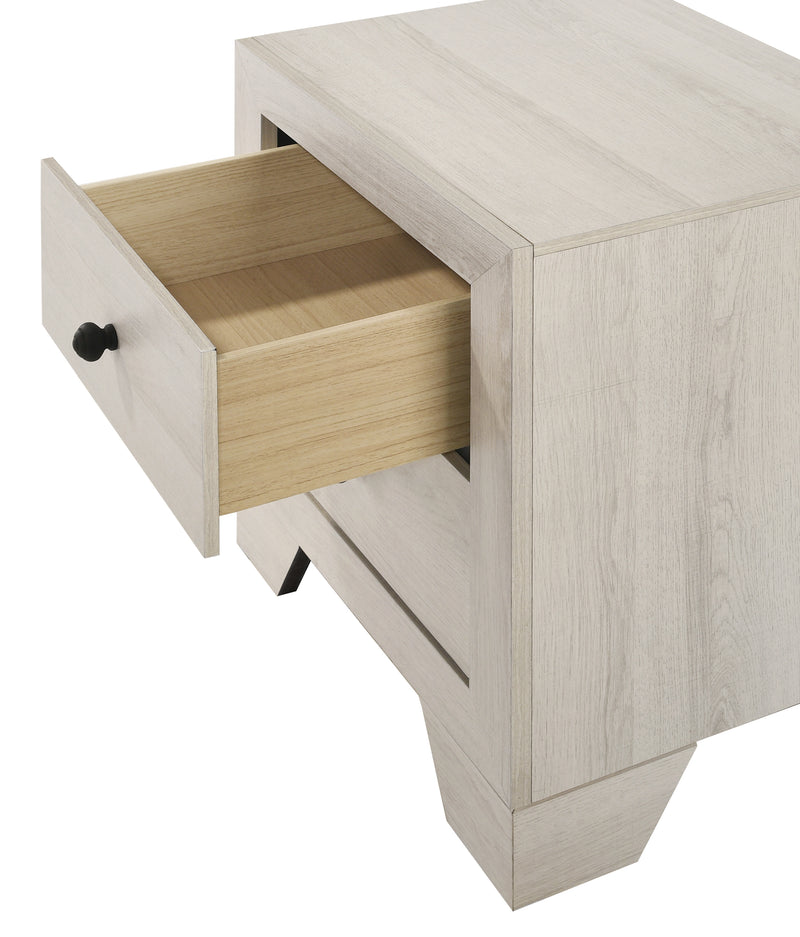 Atticus White Modern Contemporary Solid Wood And Veneers Queen Bed