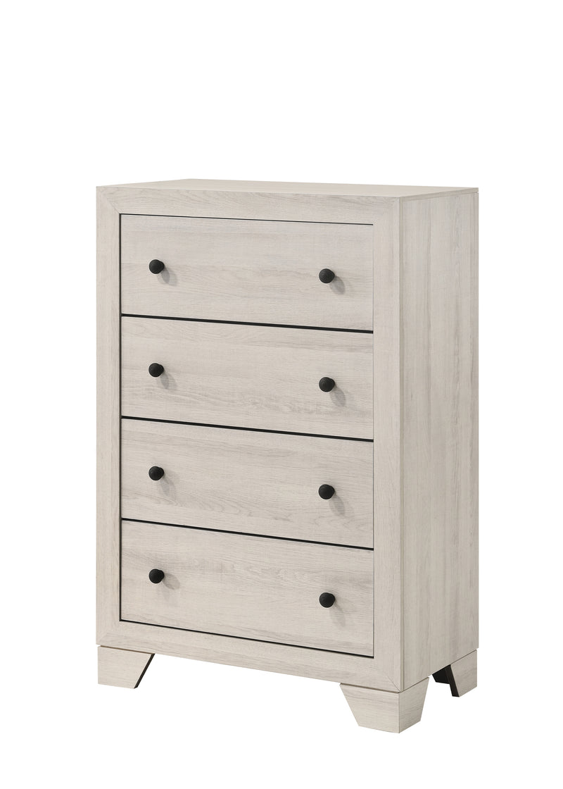 Atticus White Modern Contemporary Solid Wood And Veneers 6-Drawers Dresser